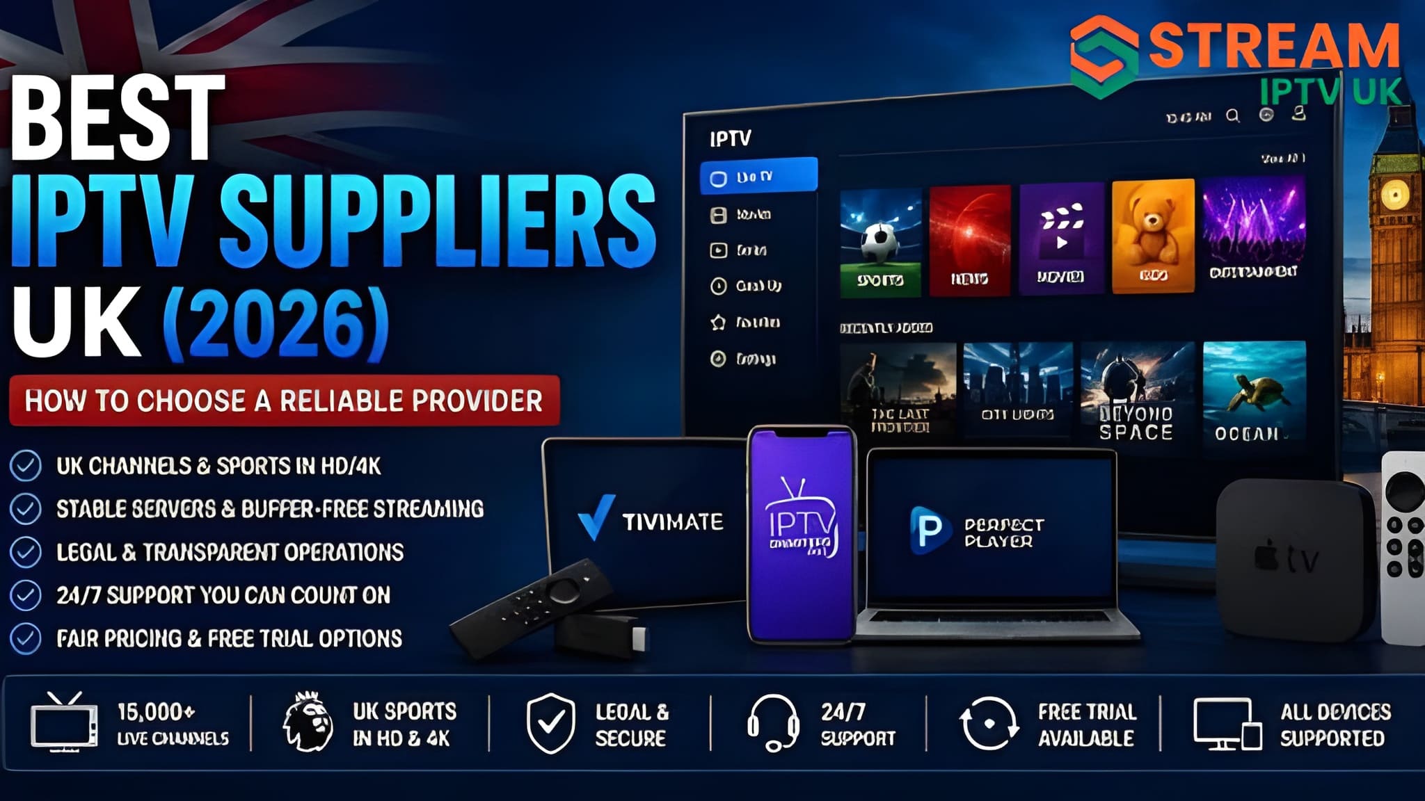 Best IPTV Suppliers UK: Top Services for 2026
